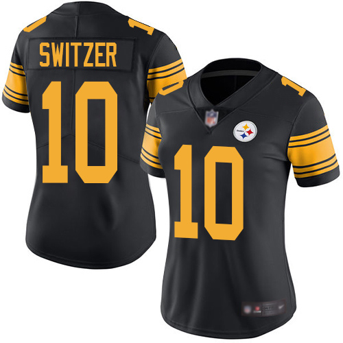 Women Pittsburgh Steelers Football 10 Limited Black Ryan Switzer Rush Vapor Untouchable Nike NFL Jersey